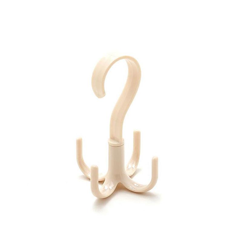 4 Hooks Clothes Rack Neck Tie Holder Space Saving Handbag Clothes Ties Bag Holder Shelf Clothes Shoe Hanger 360 Degrees Rotated Belt Closet