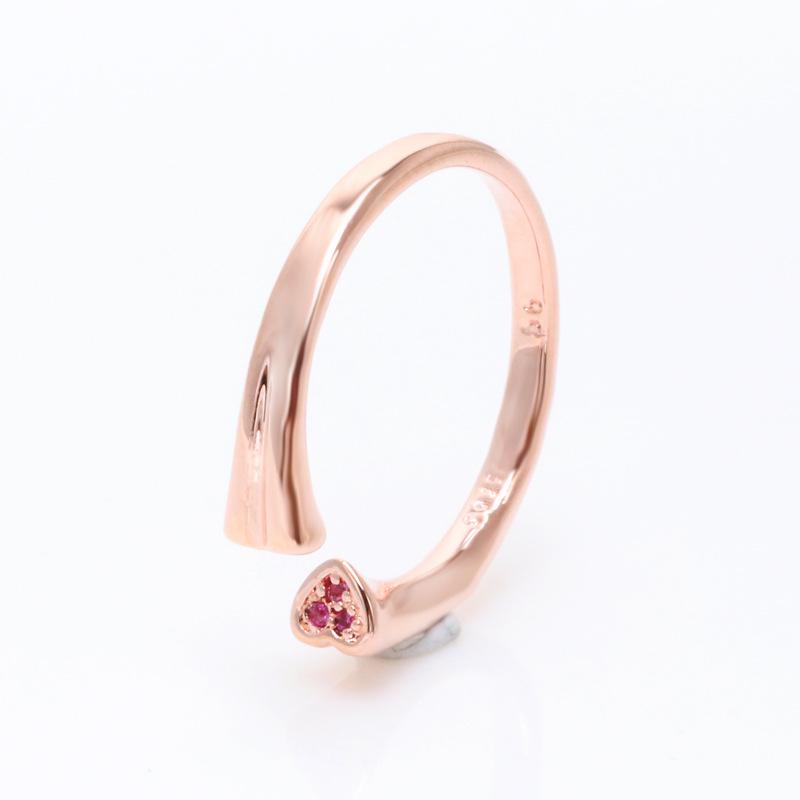 Rose Gold Open Heart Ring - European & American Style Women's Fashion Ring