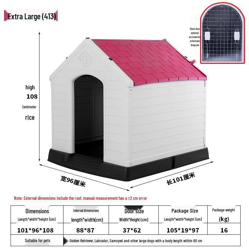 Golden Retriever Outdoor Plastic Dog House - Medium, Rainproof & Sunshade, Suitable for All Seasons.