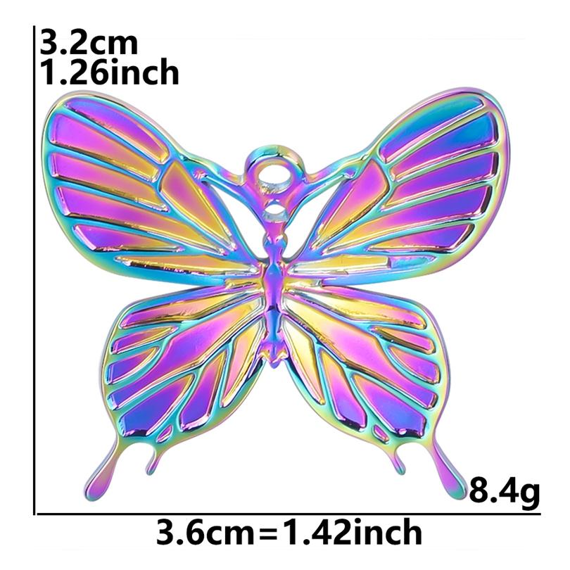 Fashion Rainbow Color Stainless Steel Butterfly Charms For Jewelry Making Supplies Animal Pendant Charm Bee Wolf Insect Findings