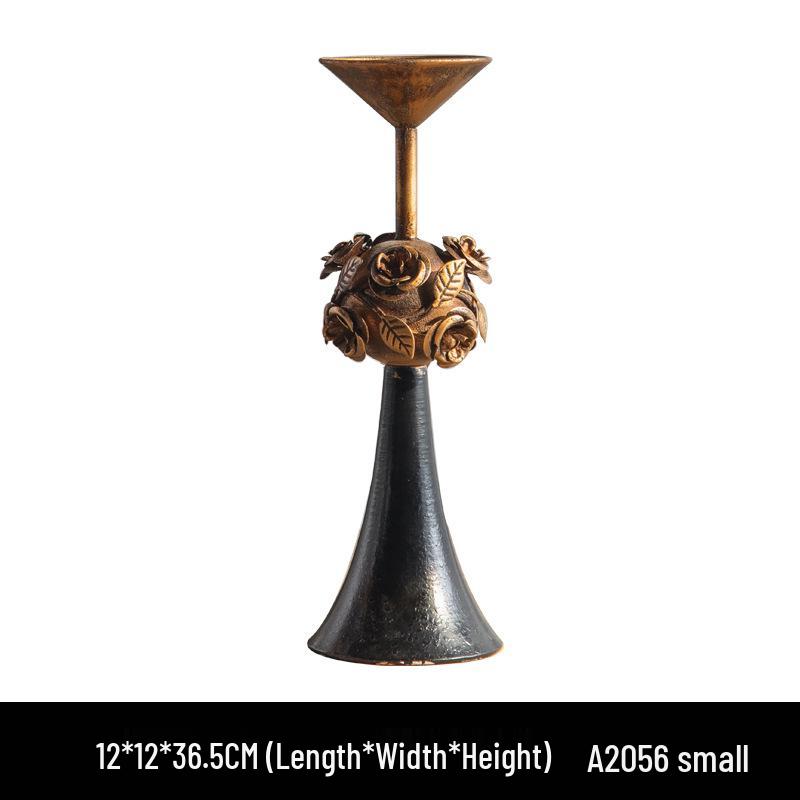 European Retro Wrought Iron Candlestick for Candlelight Dinner or Wedding Table Décor
