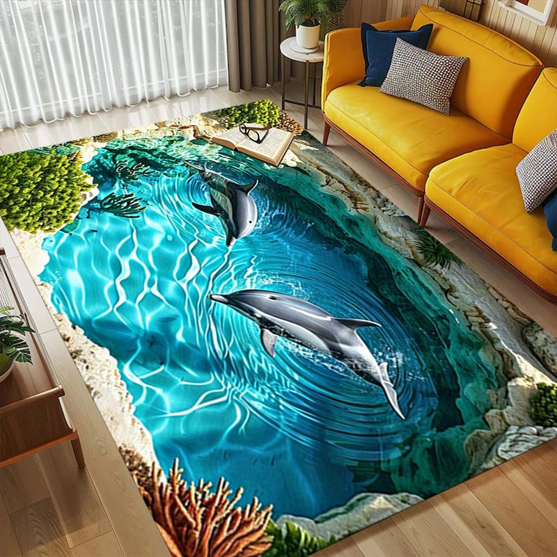 Ocean Life Living Room Nonslip Area Rug Soft Carpet For Bedroom Game Playroom Sofa Office Home Decor Doormat Christmas Gift C926227