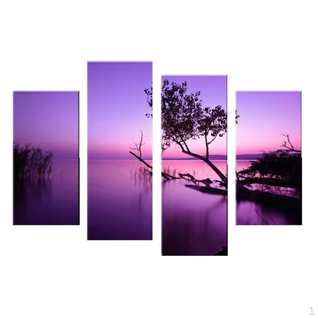 

Large Canvas Modern Painting Picture Purple Lake Print