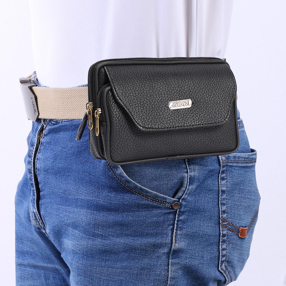 Men Smartphone Belt Pocket Leisure Small Leather Bum Pack Purse Wallet Holder Wallet Purse Pocket Phone Holster Belt Case
