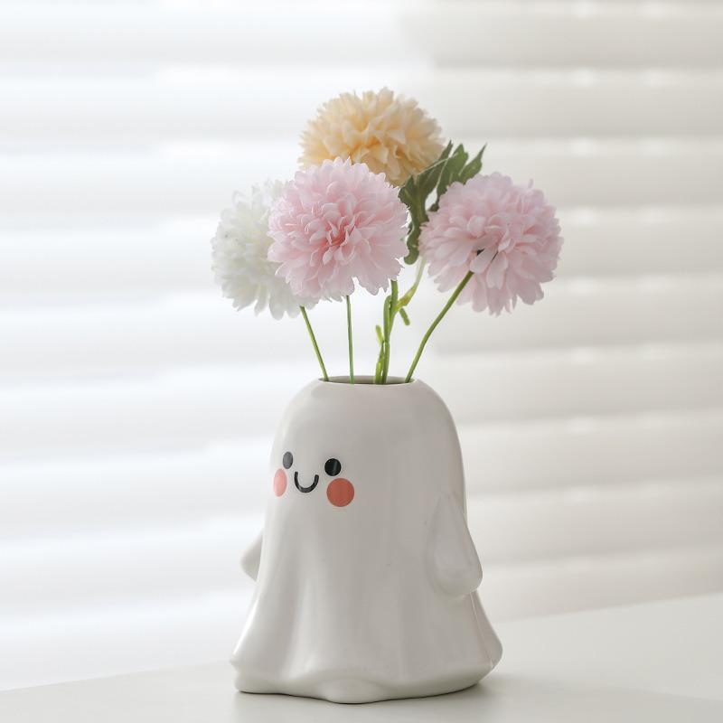 Creative Ghost Ceramic Aromatherapy Bottle Perfume Bottle Illustration Ceramic Bottle Home Ornament Halloween Cute
