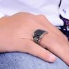 Luxury Classical Inlaid with Black Stone Black Color Square Men Rings Fashion Party Rings Jewelry