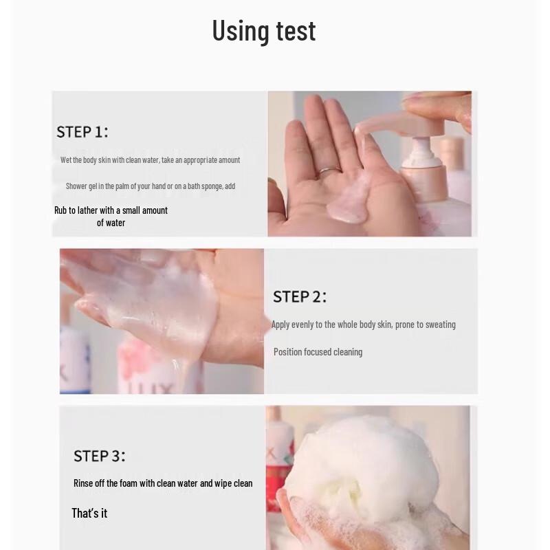 lux Pink Cherry Blossom Fragrance Shower Gel with Bath Ball