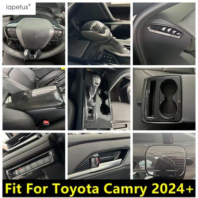Wykończenie panelu kierownicy / panelu zmiany biegów / uchwytu na kubek / schowka podłokietnika do Toyota Camry 2024 2025 Akcesoria z włókna węglowego