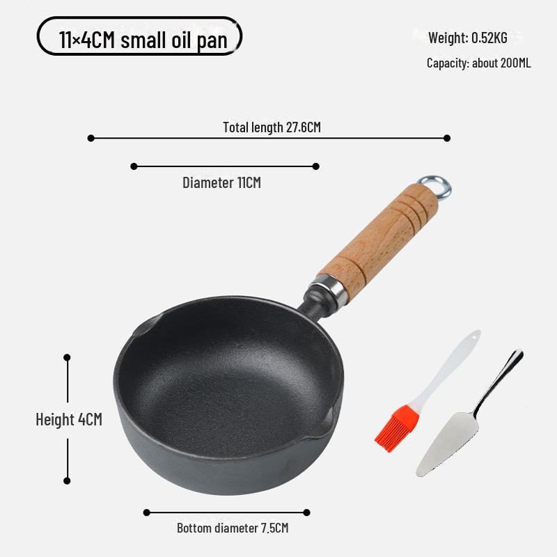 Compact Non-Stick Cast Iron Oil Pot with Pouring Spout