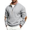 Men's Retro Patchwork Half-Zip Sweatshirt with Stand Collar for Fall Winter Casual Wear