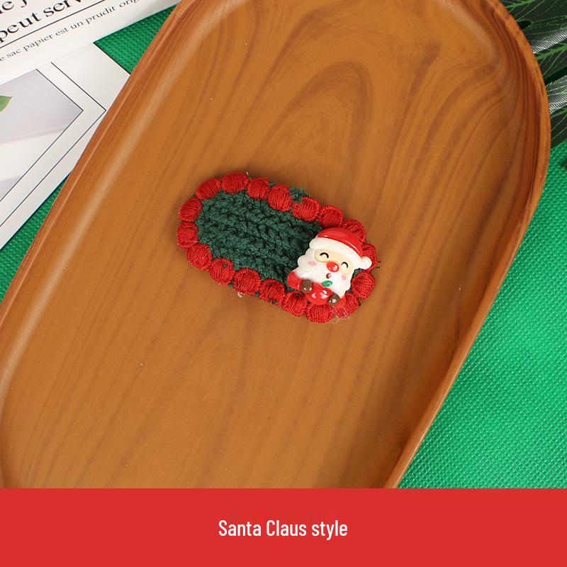 Handmade Knitted Christmas Hair Clips: Cute Santa Claus & Snowman Accessories for Adults and Kids