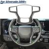 Carbon Fiber Steering Wheel Bezel Control Cover For Chevrolet Silverado 1500 19+