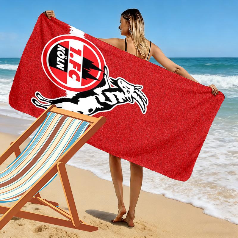 Asciugamano da Spiaggia con Stampa FC KÖLN, Asciugamano Grande Morbido Asciugatura Rapida per Spiaggia Campeggio Nuoto