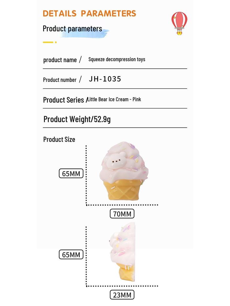 Bear-Themed DIY Silicone Squeeze Toy for Dessert and Ice Cream Making