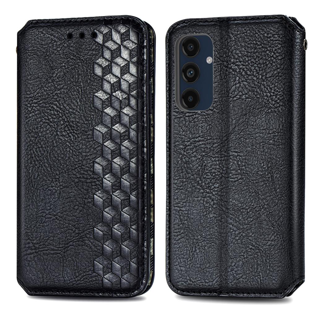 For Samsung Galaxy A16 5G/A16 4G PU Leather Case Rhombus Imprint Wallet Stand Phone Cover