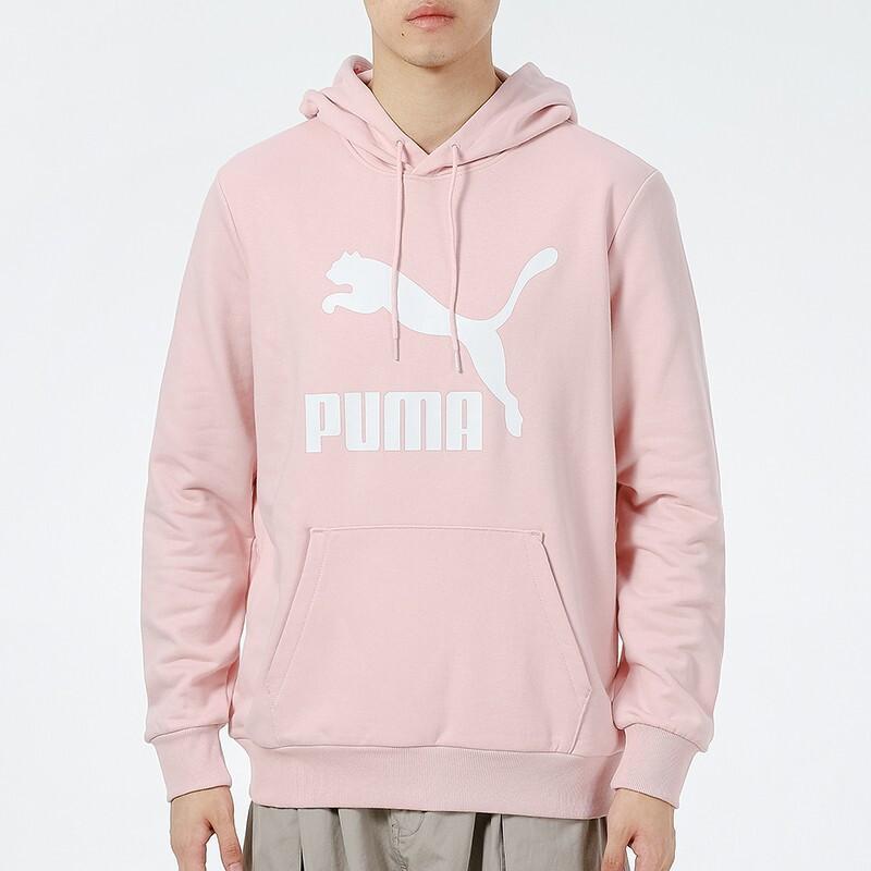 Puma Classics Logo Print Hoodie Men Hoodie Pink 531370-26