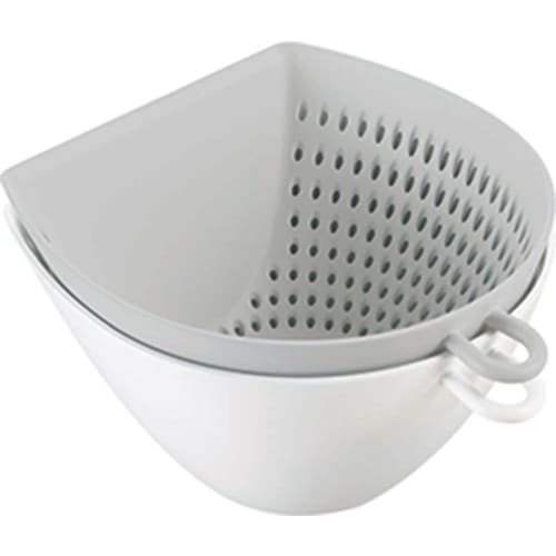 Akebono Sangyo Colander and Bowl Set, White, Made in Japan. Quickly scoop up ingredients cut on your cutting board and move them without spilling. Hol