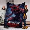 Custom Name Stranger Things Theme Printed Blanket - Perfect for Couch, Bed, Travel & Outdoor Use | Machine Washable, Cozy & Durable.