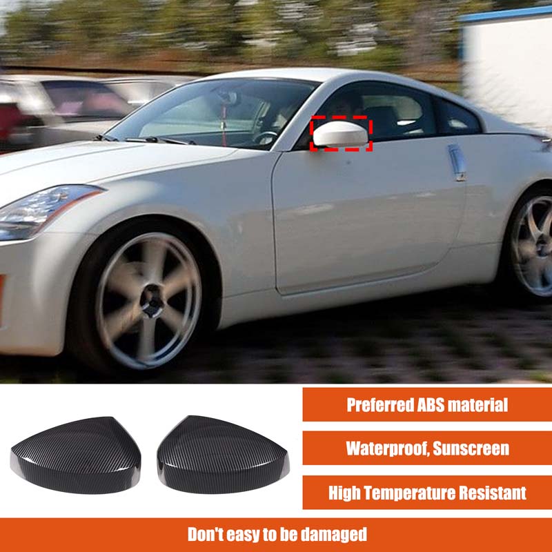 ABS Carbon Fiber Pro Nissan 350Z 2003-2006 Dekorace Ochranný Kryt Vnějšího Zrcátka Auta Vnější Doplňky Auta
