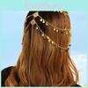 Gold Metal Hair Headpiece With Tassel Accents For Women Travel And Party Accessory
