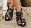 New set of toe colored thick-soled slippers women's large size beach cool slippers wish