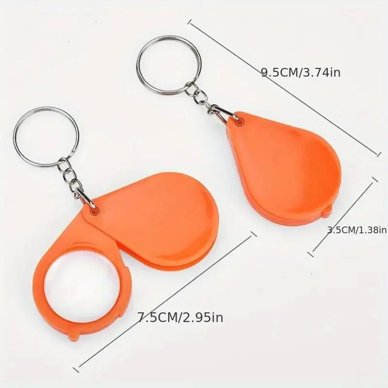 Mini Portable Magnifier Keyring Small Anti-Deformed Reading Aid Keychain for Elderly Clear Vision Portable Magnifying Glass