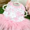 Dress for Small Dog Peach Blossom Party Supplies Pet Costume Dog Skirts Dog Dress Puppy Clothes