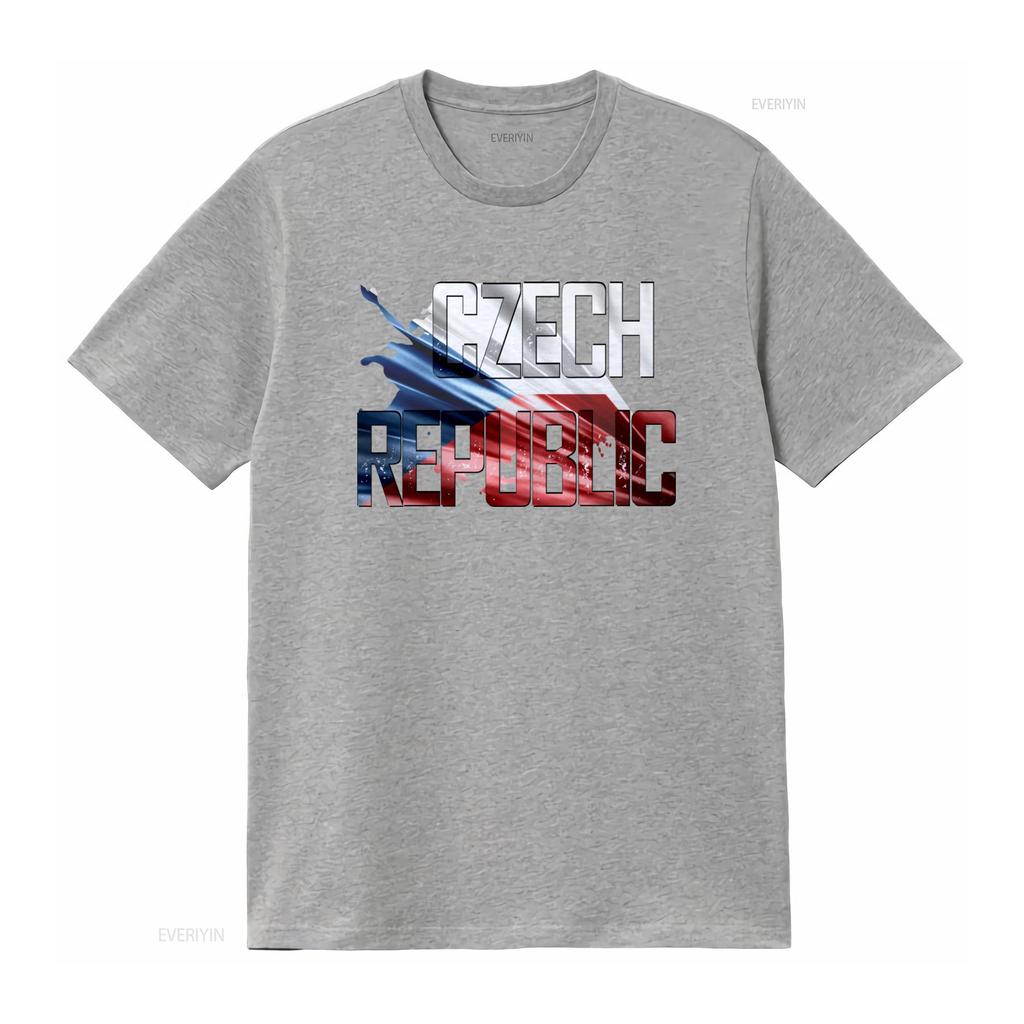 Czech Republic Flag T Shirt Country Printing For Men And Women vintage Washed Versatile Soft homme fashion Comfortable Casual