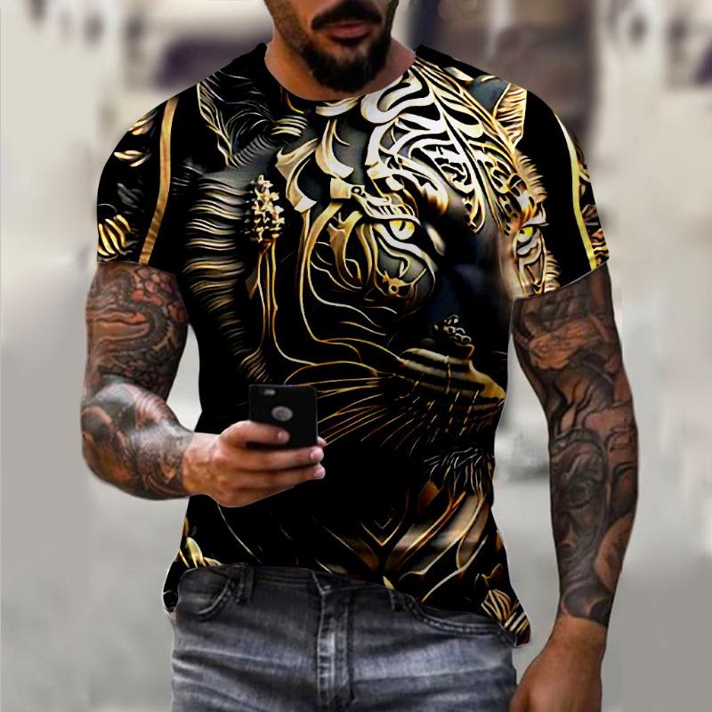 Dragon Totem 3D Digital Printed Men's Fashionable Casual Versatile Loose T-shirt