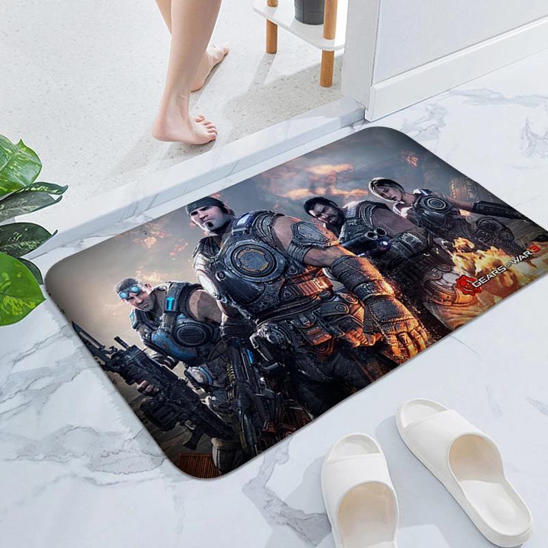 Bathroom Rug A-Gears of War Outdoor Entrance Doormat Hallway Entryway Foot Mat Bedroom Living Room Floor Carpet Anti Slip Home
