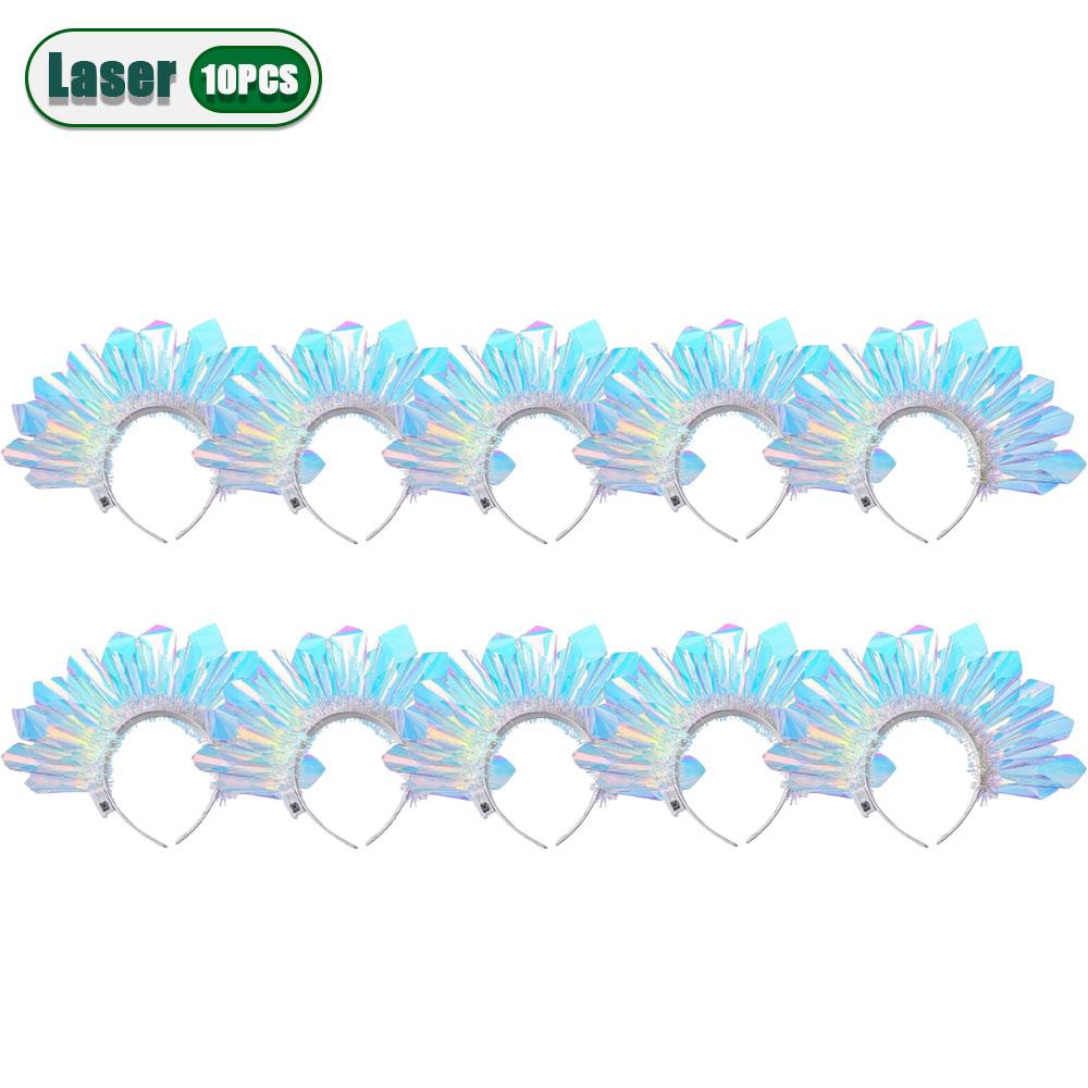 1-10PCS Light Up Laser Headband  Glowing Hair Hoop for Halloween Christmas Party, Stage Performance Light Show Accessories