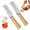 Vegetable Peeler with Wooden Handle 3-in-1 Fruit Peeler Scallion Shredder And Bottle Opener Efficient Kitchen Tool