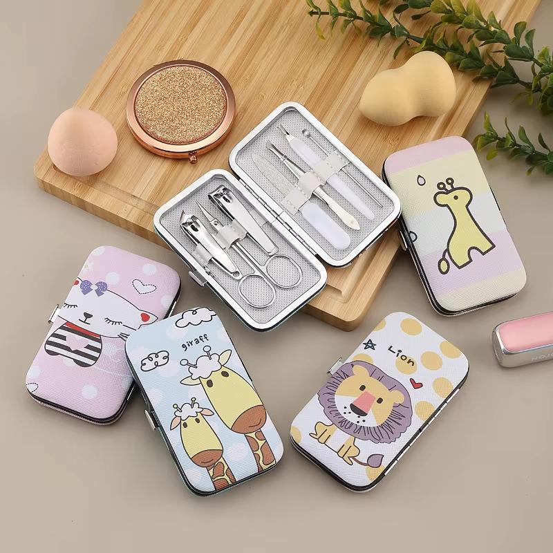 7 Pcs Set Nail Clippers Manicure Pedicure Stainless Steel Portable Cutter Tool for Travel Kit