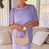 Women's Dress Cover Up Set Sleeveless Long Dress And Short Sleeve Knitted