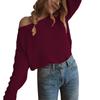 Premium Plus Size Autumn Womens Sweaters Off The Shoulder Pullover Sweater Long Sleeve For Stylish Comfort