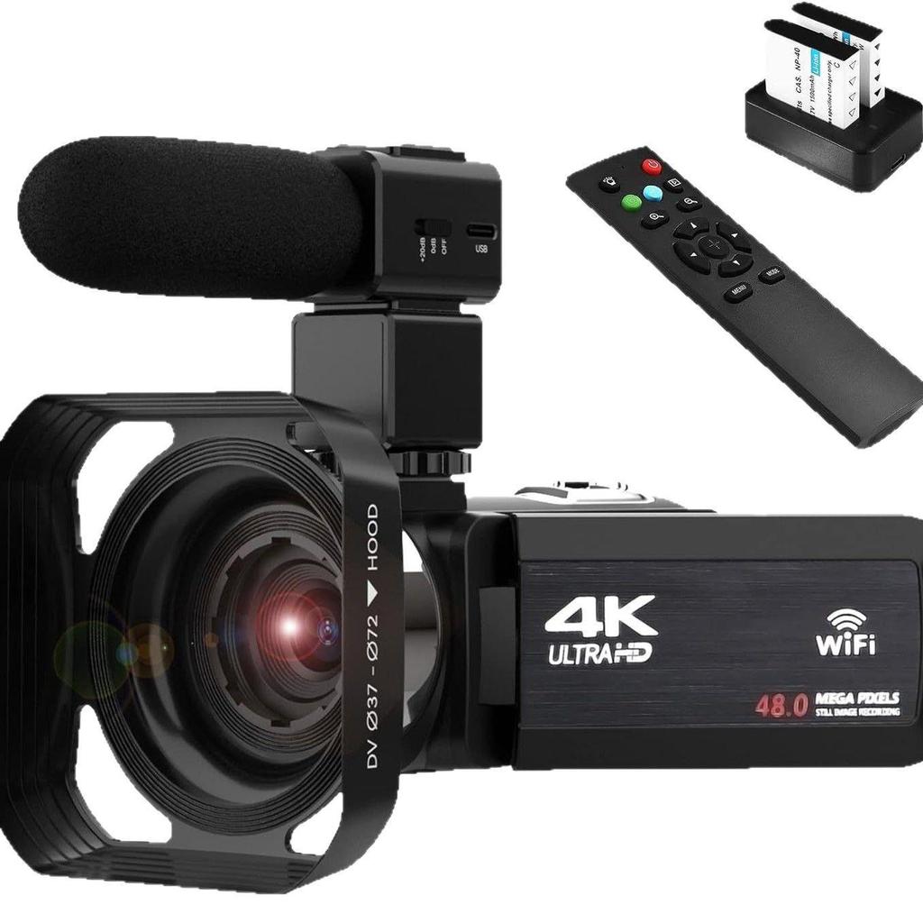 4K 48MP HD Digital Camera with Touchscreen & Microphone