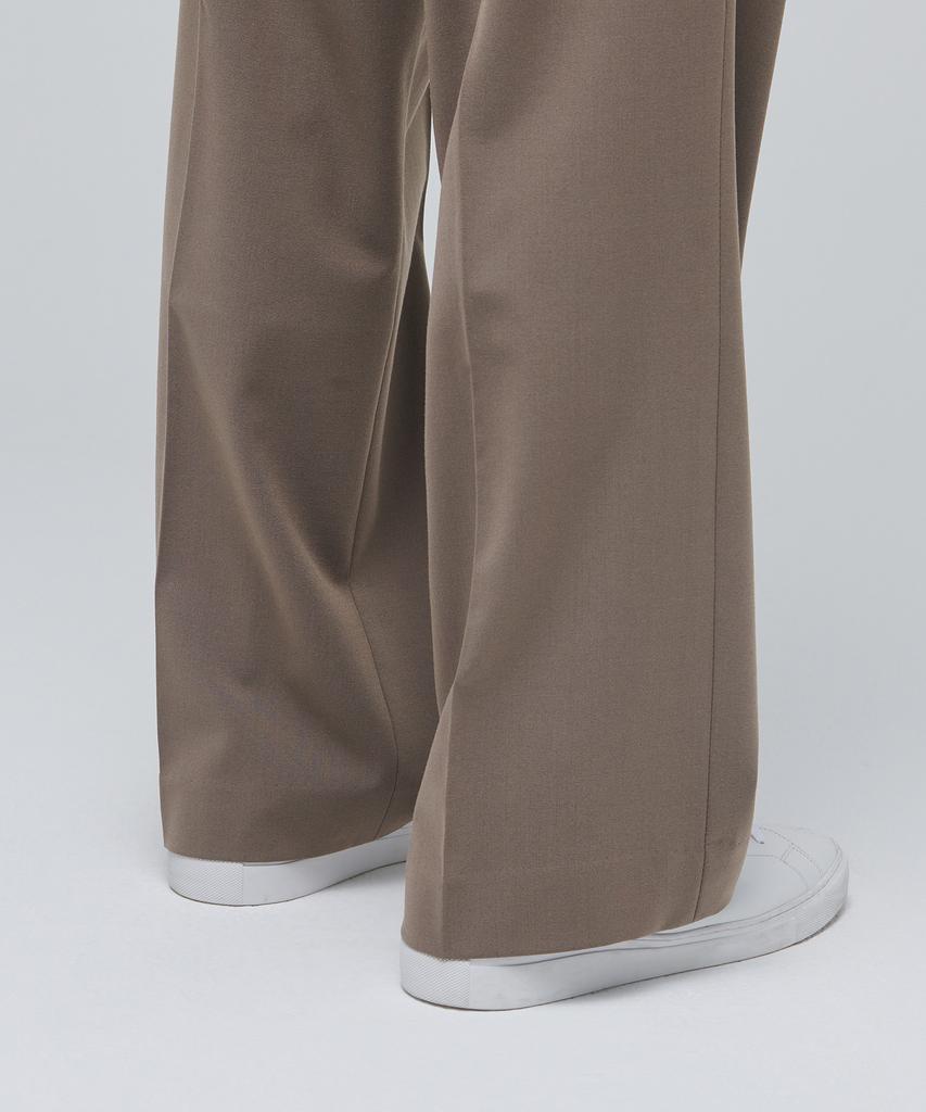Musinsa Standard Lightweight Real Wide Hidden Banding Slacks [Dusty Beige]