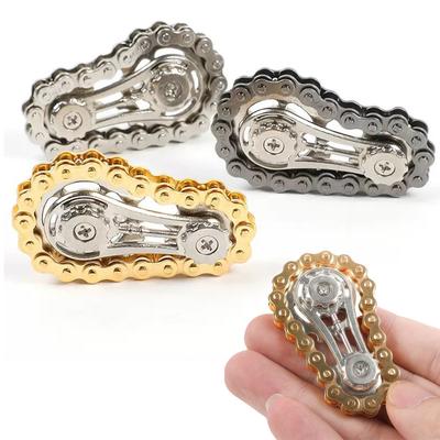 1pc Stress Relieving Finger Chain Gear Flywheel Fingertip Gyroscope Relieves Anxiety Stress Relieving Metal Gear Mechanical