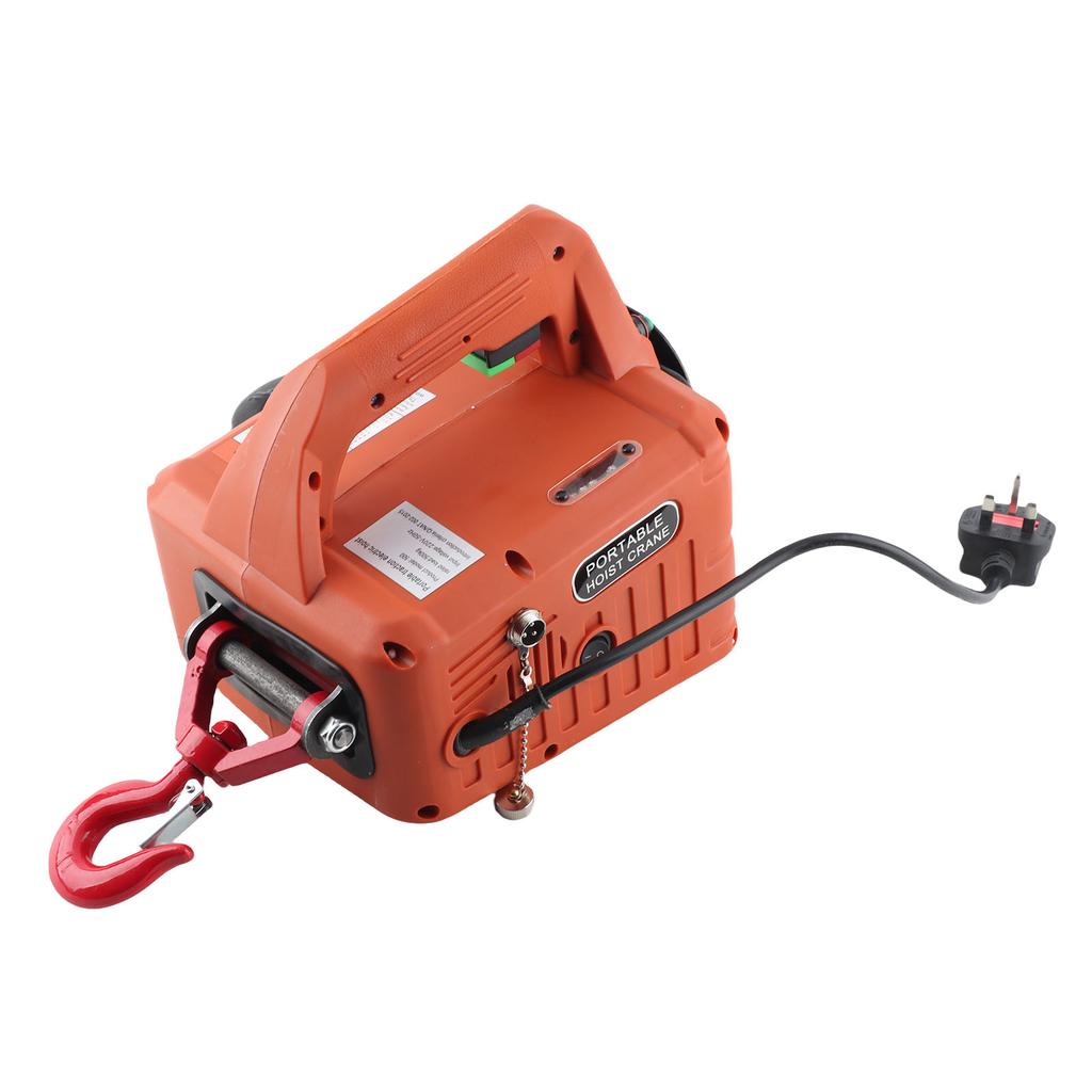 Electric Hoist Portable Power Electric Winch Crane with Remote Control 500KG Capacity 7.6M Maximum Lifting Height 1500W