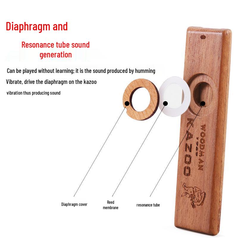 Performance Grade Solid Wood Kazoo Musical Instrument