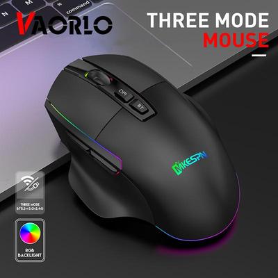 VAORLO Bluetooth5.2 Kablosuz Fare Üç Modu RGB Solunum Işığı 2.4G Oyun Fareler Şarj Edilebilir Sessiz Fare 500 mAh Bilgisayar Dizüstü Bilgisayarı Için