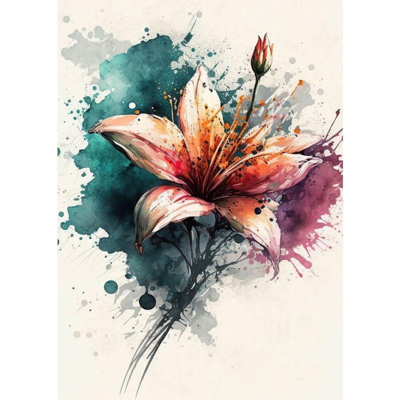 Watercolor Style Flowers Books Landscape Art Poster Canvas Painting Wall Prints Picture for Living Room Home Decor