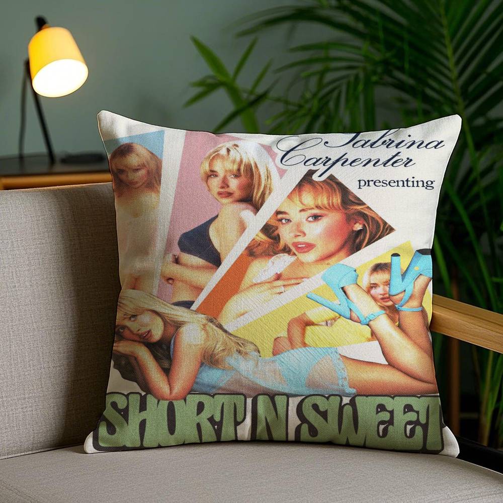 Singer S-Sabrina C-Carpenter Pillow Case Plush Fabric Soft Pillowcase Double Sided Print Sofa Cushion Cover Throw