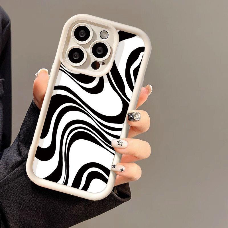 Black and white zebra pattern for iPhone17PorMax phone case 17 Apple 16 matte 14/15 premium ins wind