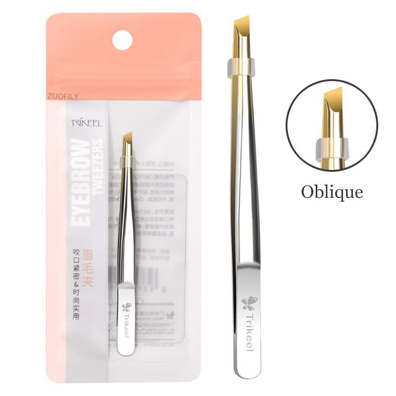 

1pc Stainless Steel Flat/Slant Tip Multifunction Tweezer Eyebrow Tweezer Face Hair Removal Make Up Tools False Eyelashes Tweezer