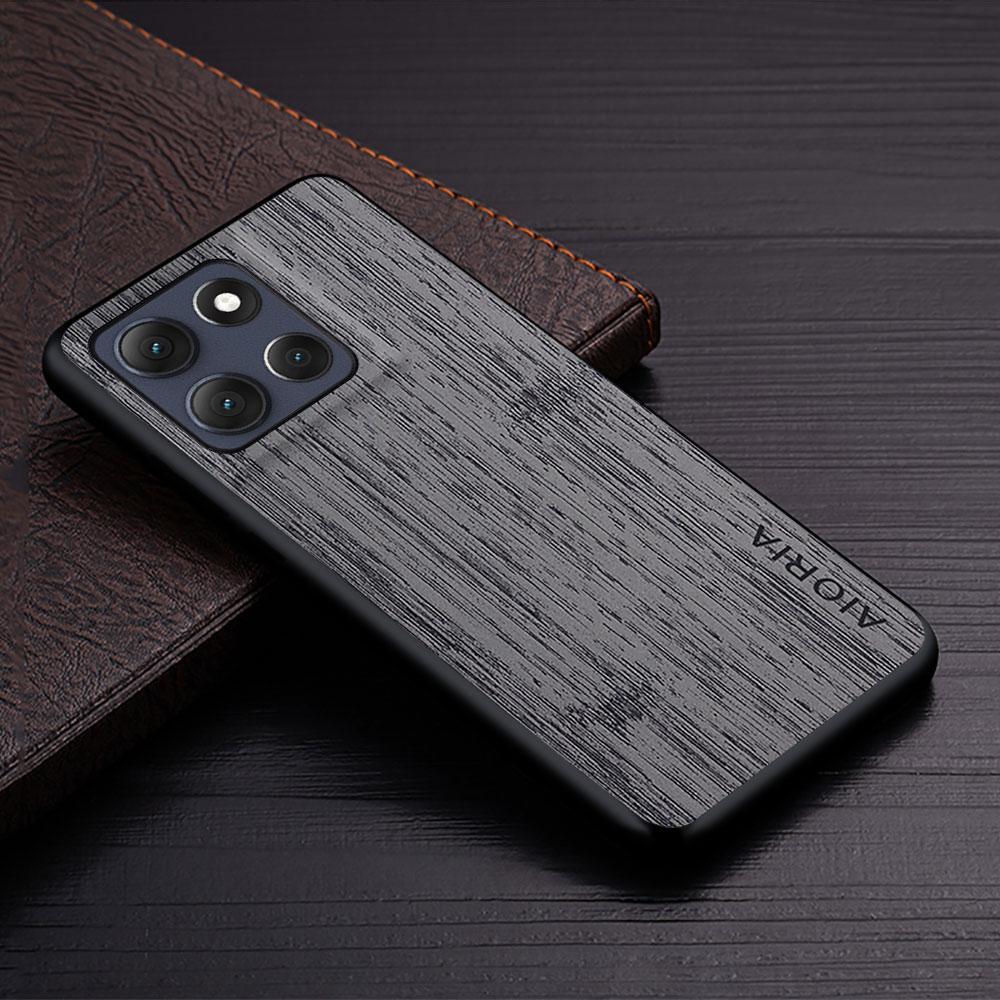 Custodia per Motorola Moto G86 G56 Power Motivo Legno di Bambù Copertura in Pelle per Telefono Lusso Coque per Custodia Moto G86 Capa