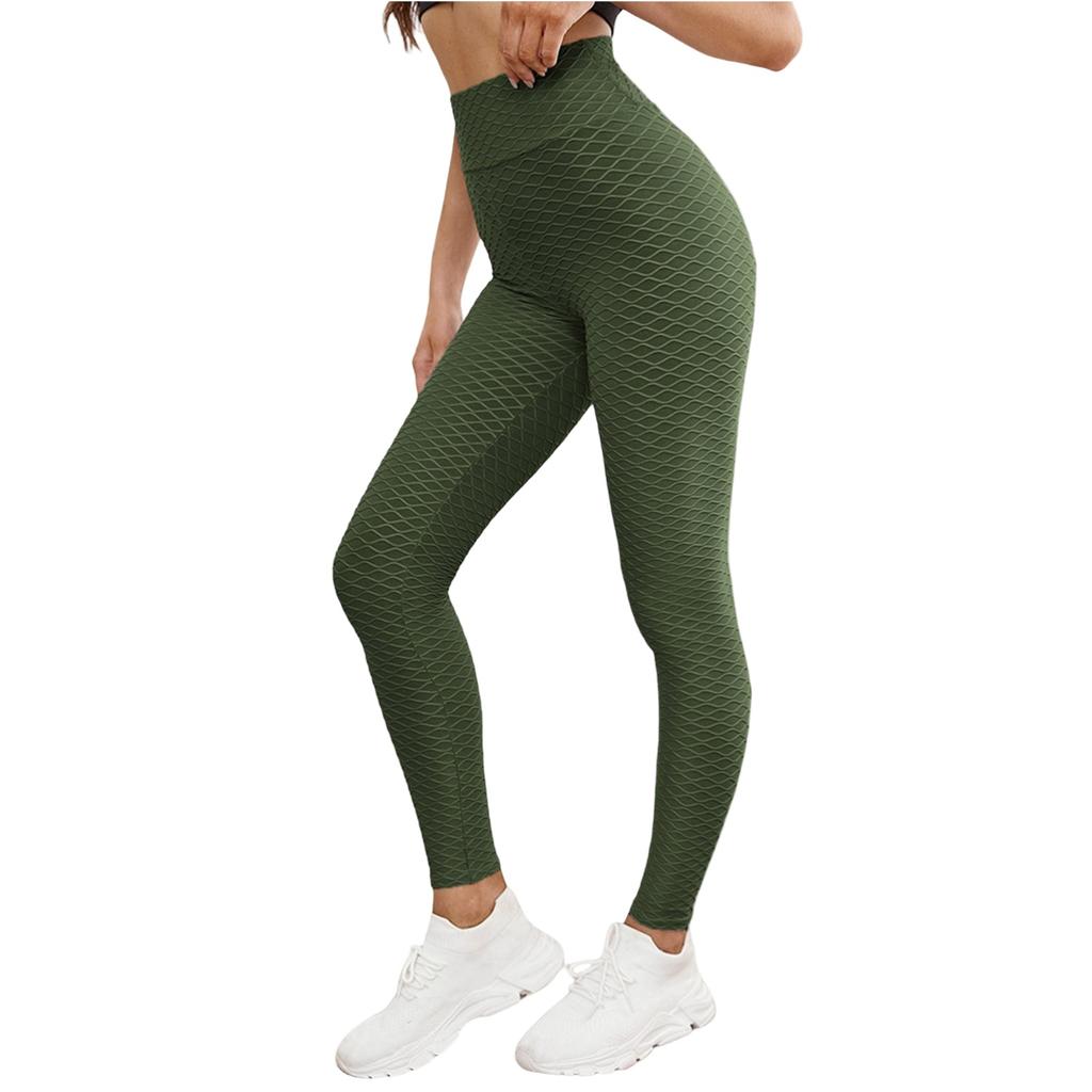 Women's Fashion Color Peach Butt Lifting Yoga Bubble Pants High Waist Sports Tights