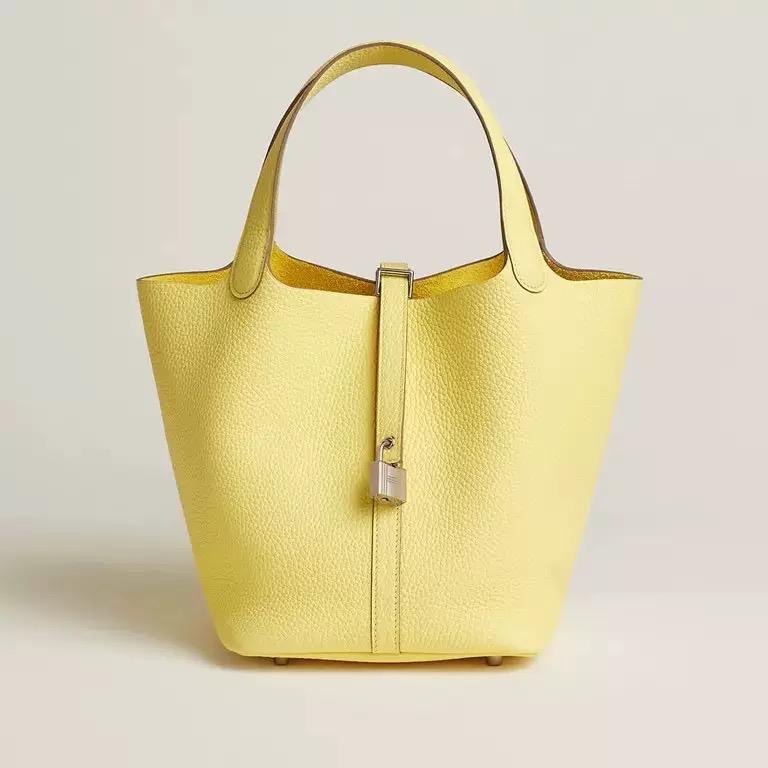 Genuine Leather Shoulder Bucket Bag Women Litchi Pattern Mini Basket Tote Soft Handbag Mommy Bride Wedding Bags with Lock