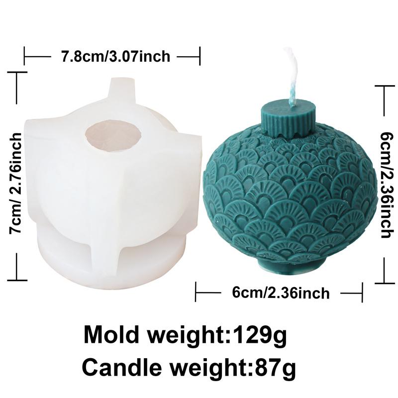 Weihnachtskugel Kerze Silikonform Geprägte Runde Kugel Kerze Aromatherapie Gips Geometrische Weihnachts Laternenkugel Form