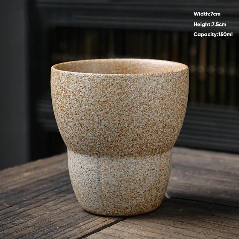 Japanese Ceramic Coffee Cup Pottery Espresso Cups Vintage Kung Fu Tea Cup Office and Household Water Mug Wholesale